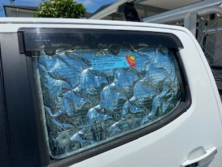 Solarscreen Dual Cab rear three piece set. (rear passenger windows and rear windscreen) (Please indicate vehicle make, model and year of manufacture in customer notes box) Copy)