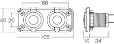 Accessory Socket Twin Heavy Duty