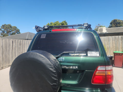 Solarscreen Landcruiser 80 Series GXL Tailgate, No Inside Centre Brake Light & Sliding Cargo Windows 1990-1997
