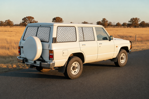 Nissan GQ Patrol Touring Set with silver screens and fixed cargo windows